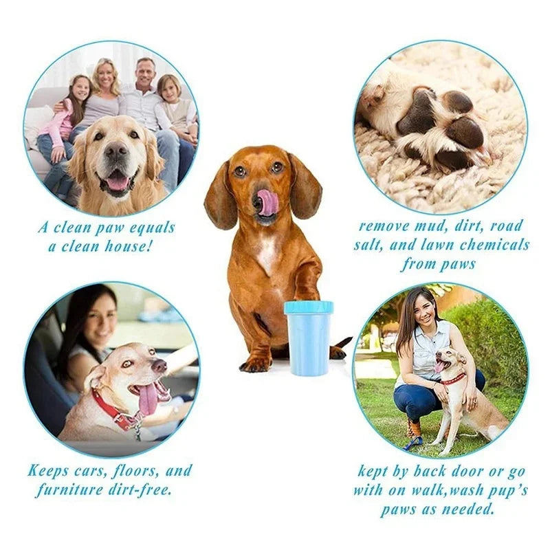 Pet Foot Washing Cup Dog Bath Pet Beauty Cleaning Wipe Free Automatic Foot Portable Cat Dirty Paw Cleaning Wash Brush Cup